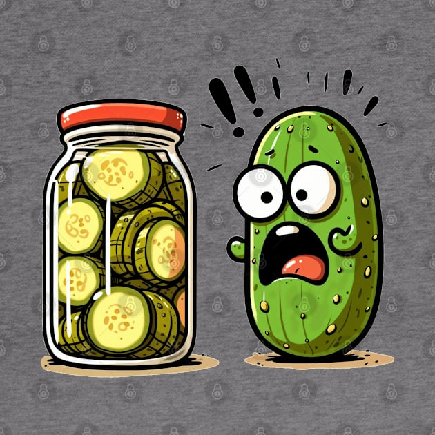 Funny Pickle Surprise Cucumber And A Jar Of Sliced Pickles by Printastic Artisan Design